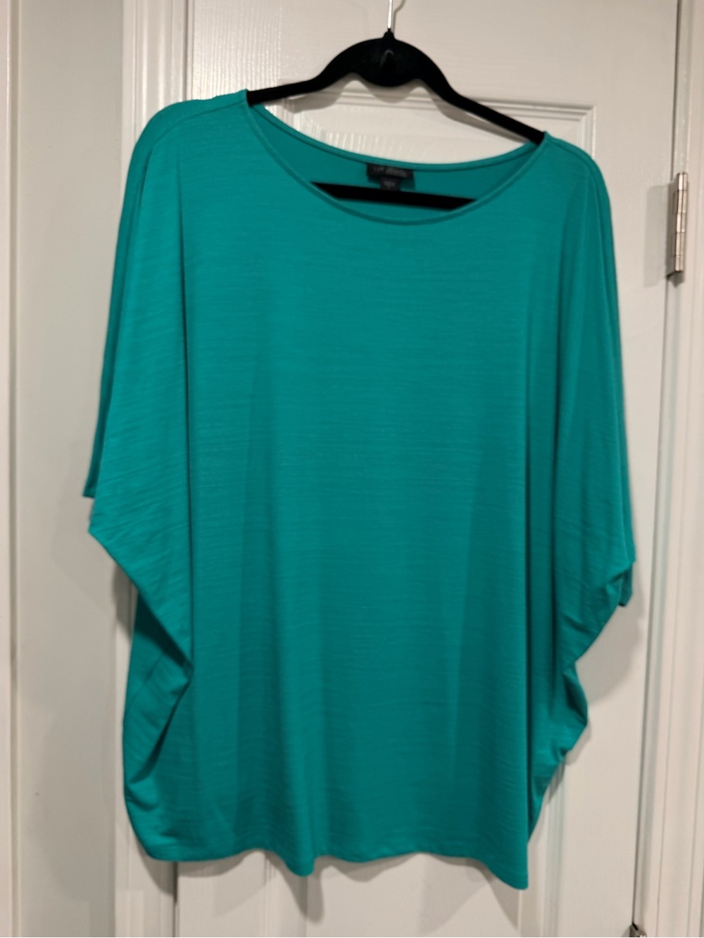 NWOT J. Jill Size L Wearever Teal Dolman Sleeve Scoop Neck Relaxed Knit Top